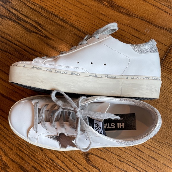 Golden Goose Shoes - Authentic Golden Goose Hi Star Low-Top Leather Sneakers